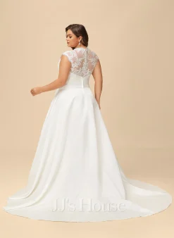 JJsHouse Robe Marquise/princesse Col V Traîne Moyenne Dentelle Satiné Robe De Mariée Avec Plissé 20 JJsHouse Robe Marquise/princesse Col V Traîne Moyenne Dentelle Satiné Robe De Mariée Avec Plissé -Voiles mariée soldes 148c322461fbc6154484f2461b18b5d7