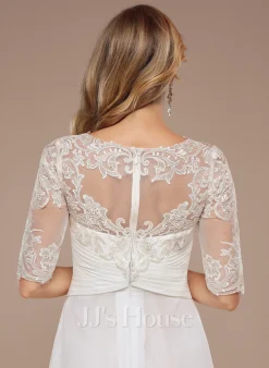 JJsHouse Robe Trapèze Col Bateau Asymétrique Mousseline Dentelle Robe De Mariée 12 JJsHouse Robe Trapèze Col Bateau Asymétrique Mousseline Dentelle Robe De Mariée -Voiles mariée soldes 92bf21d61b94b4b3aa1fc4bc2e95f841