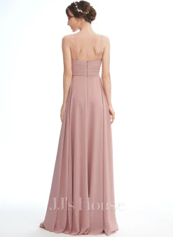 JJsHouse Robe Trapèze Col V Longueur Ras Du Sol Mousseline Robe De Demoiselle D'honneur - Enceinte -Voiles mariée soldes bded321d453a58d5ed0a87df0563e523