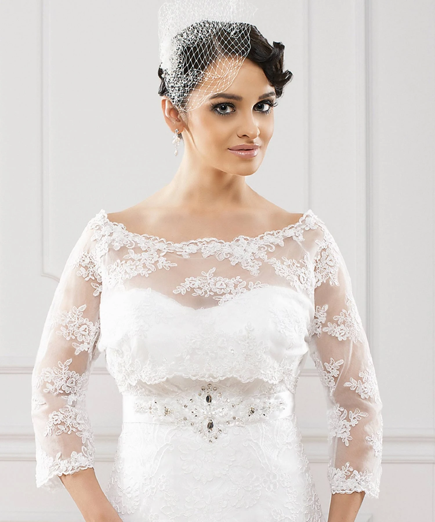 Boléro Mariage Dentelle Manches 3/4 Alessia 1 Boléro Mariage Dentelle Manches 3/4 Alessia