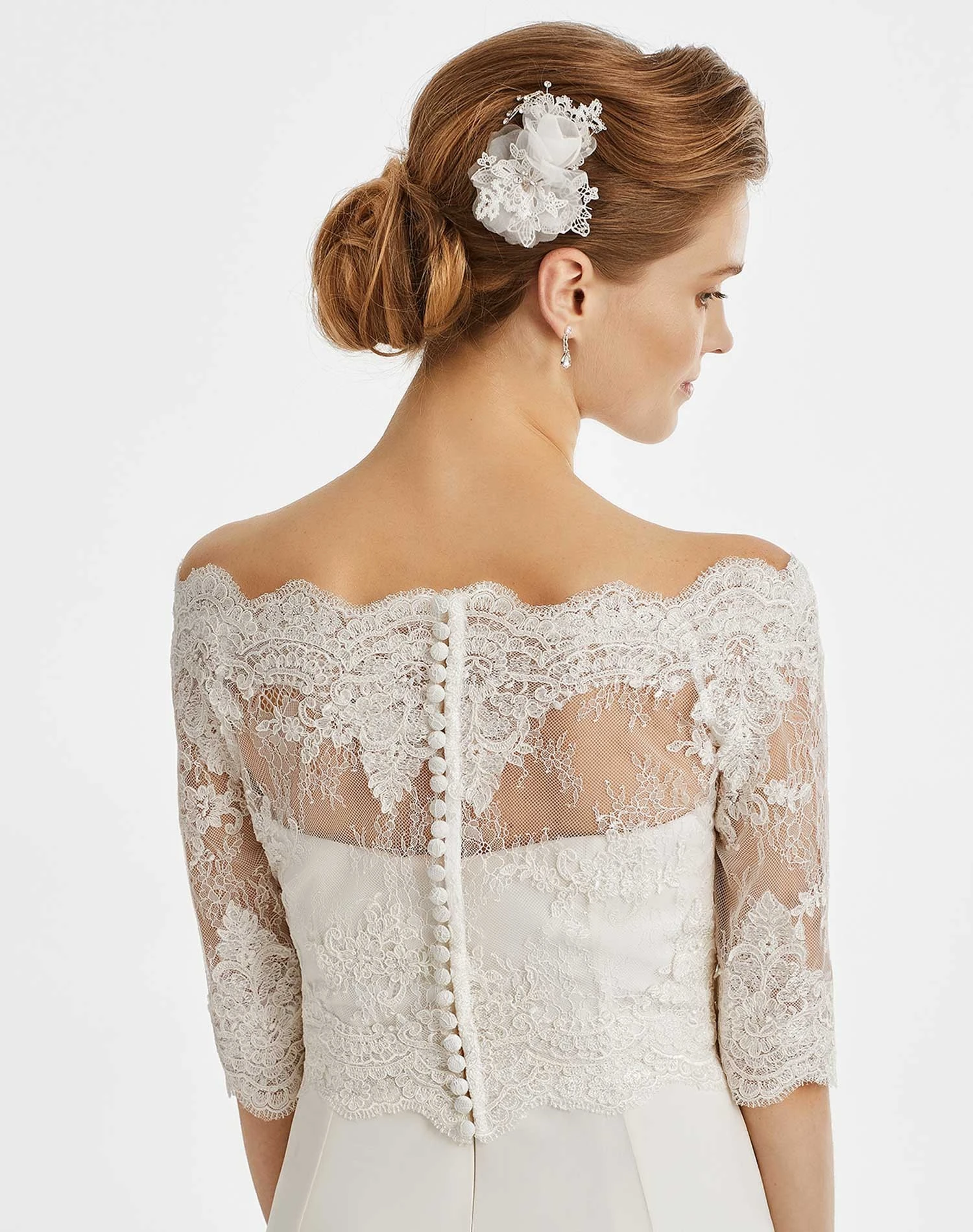 Boléro Mariage Dentelle Manches 3/4 Mariam 2 Boléro Mariage Dentelle Manches 3/4 Mariam – Image 2