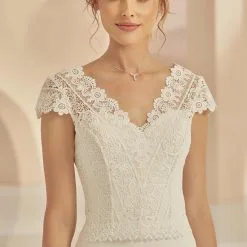 Boléro Mariée Dentelle E364 Bianco Evento