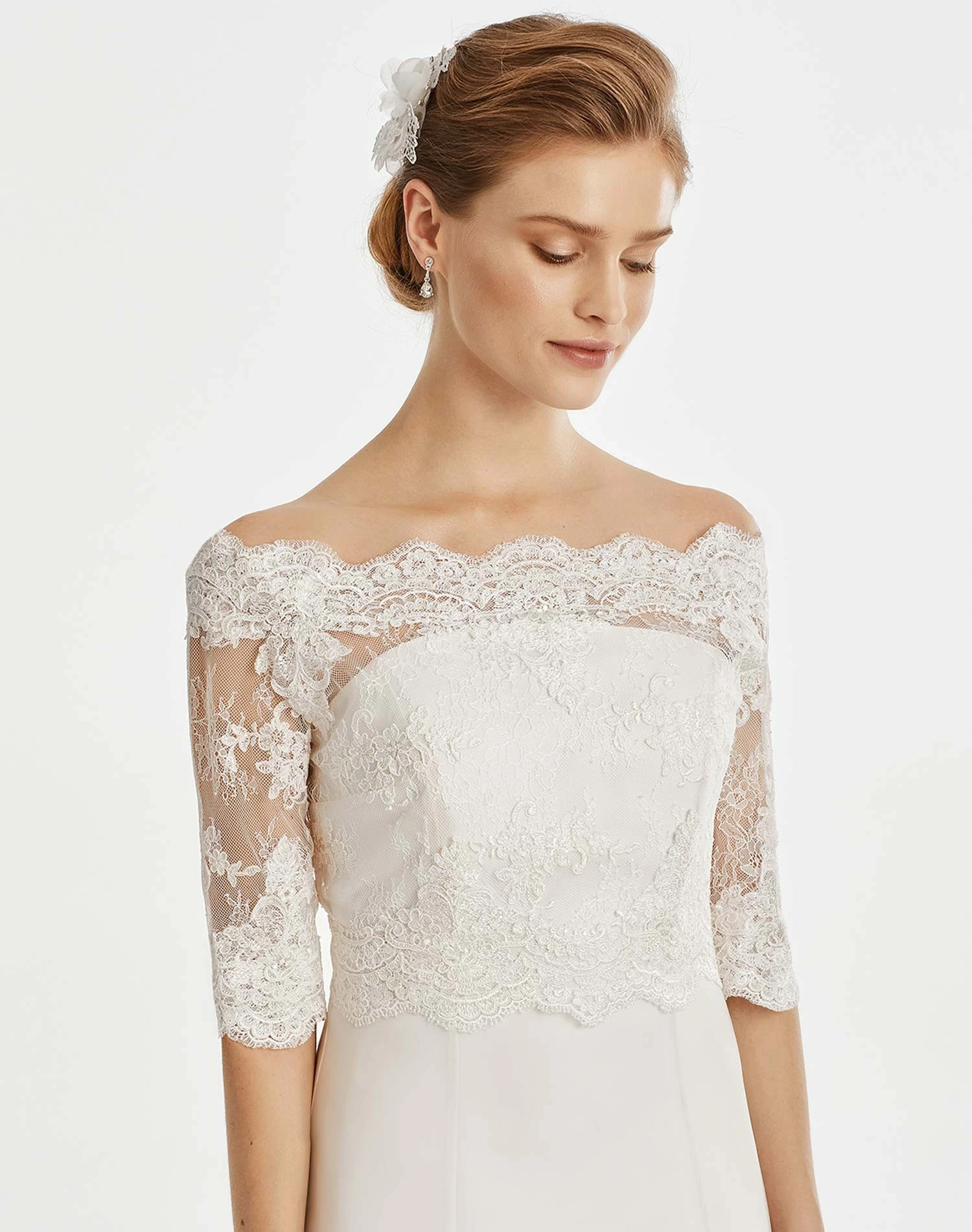 Boléro Mariage Dentelle Manches 3/4 Mariam 1 Boléro Mariage Dentelle Manches 3/4 Mariam