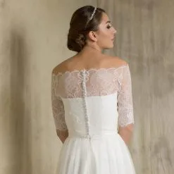 Boléro De Mariage Dentelle Manches 3/4 Savina -Voiles mariée soldes bolero mariage dentelle savina