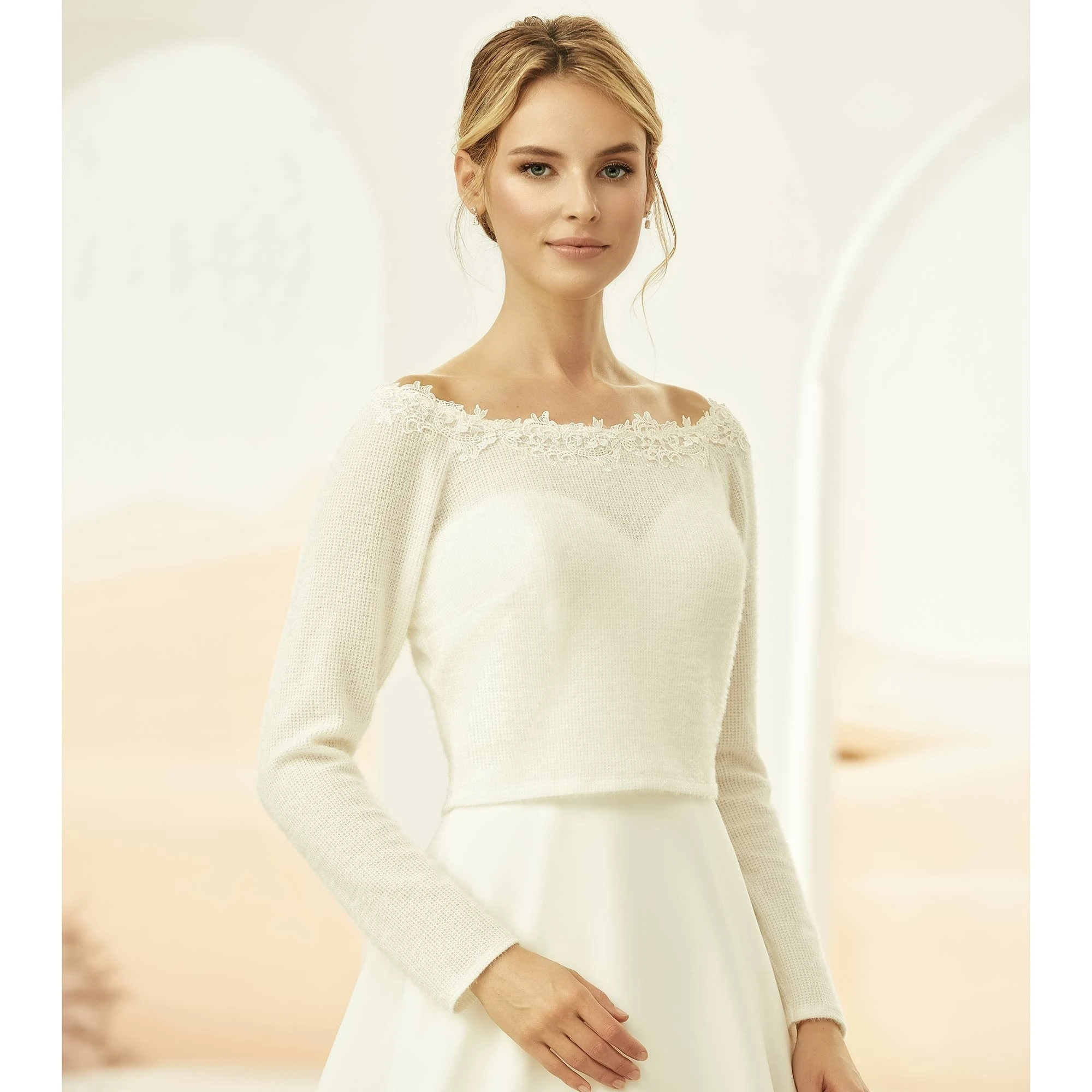 Boléro Mariée Effet Cachemire E325 Bianco Evento 1 Boléro Mariée Effet Cachemire E325 Bianco Evento