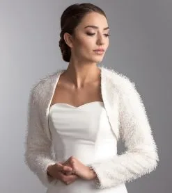 Boléro De Mariée Fausse Fourrure Manches Longues Alida