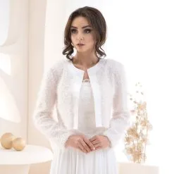 Boléro Mariage Fausse Fourrure Et Satin Lauren