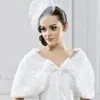 Boléro Mariage Fausse Fourrue Noeud Satin Selena