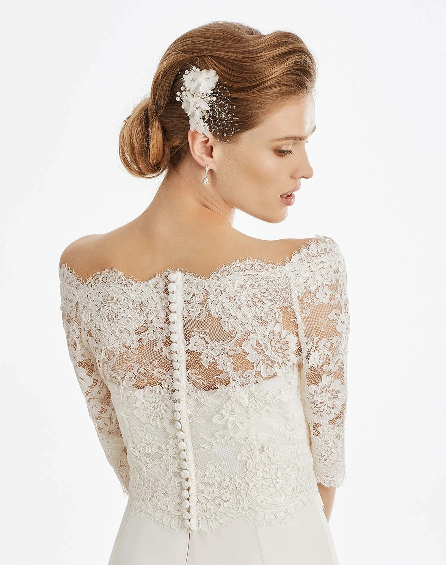 Boléro Mariage Dentelle Manche 3/4 Oceane 2 Boléro Mariage Dentelle Manche 3/4 Oceane – Image 2