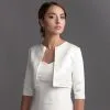 Boléro Mariage Satin Manches 3/4 Keisi
