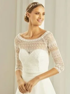 Boléro Mariage Dentelle Bohème Manches 3/4 Claire
