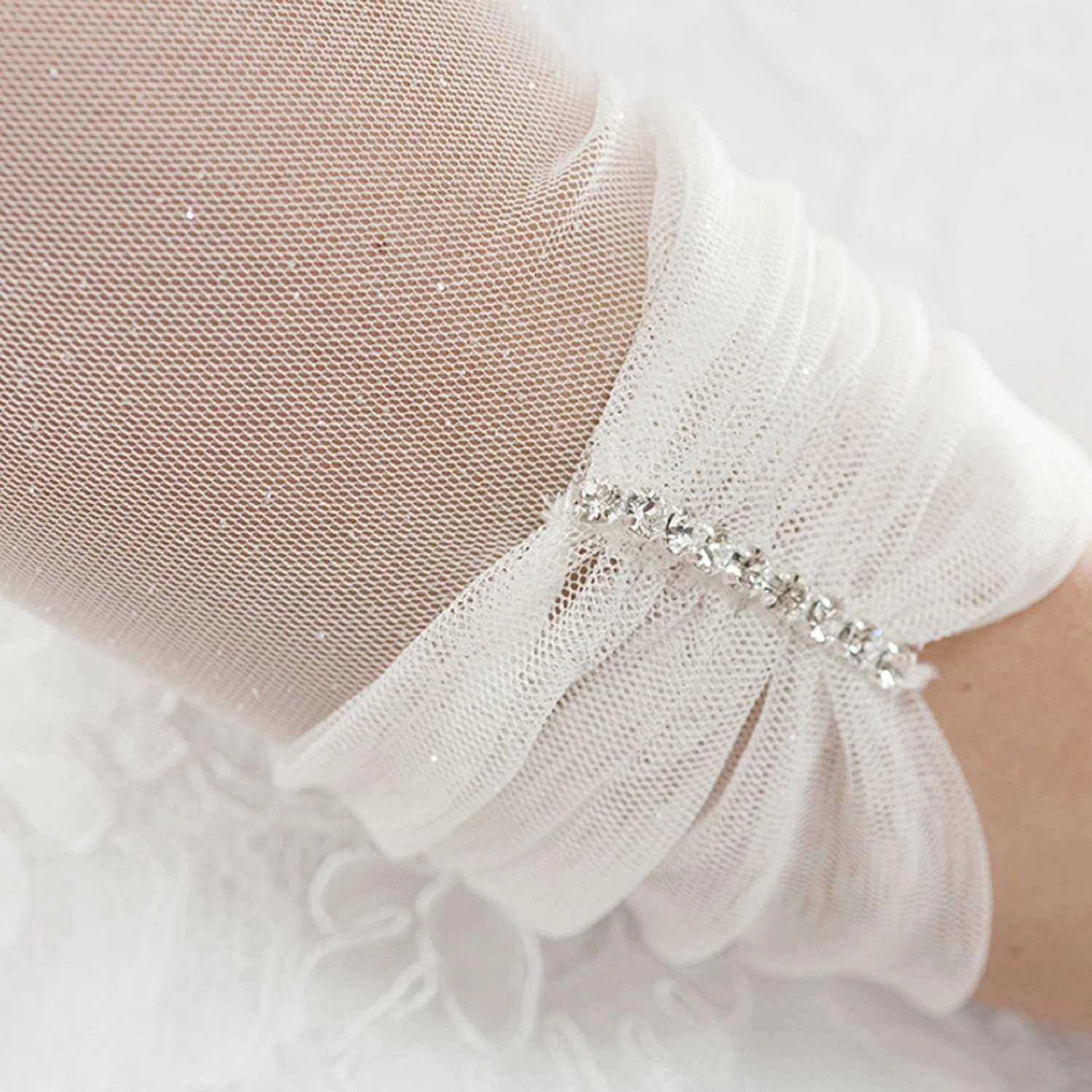 Boléro Mariage Tulle Stretch Et Cristal Swarovski Donatella 2 Boléro Mariage Tulle Stretch Et Cristal Swarovski Donatella – Image 2