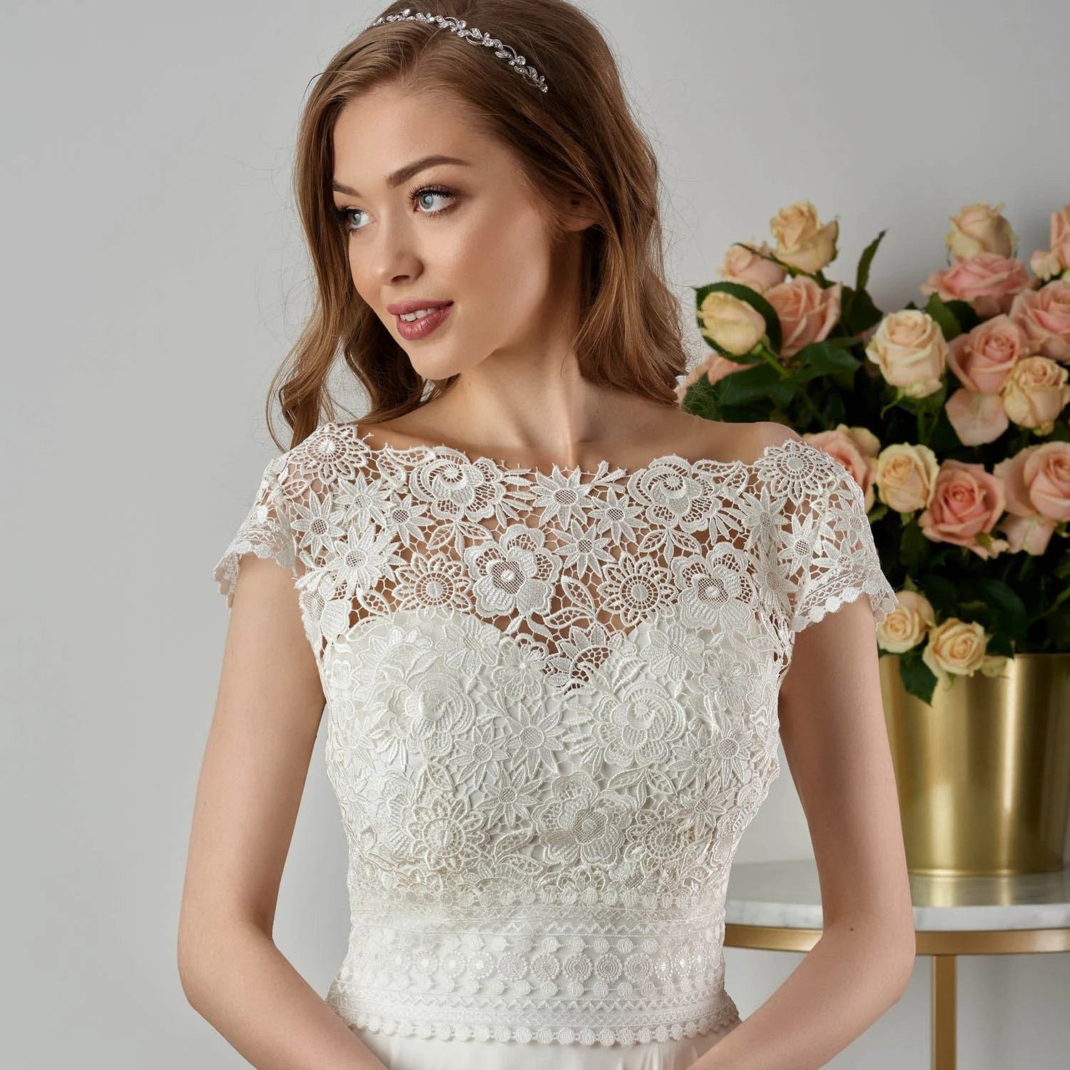 Boléro Mariée Manches Courtes Guipure Ivoire Sylvie 1 Boléro Mariée Manches Courtes Guipure Ivoire Sylvie