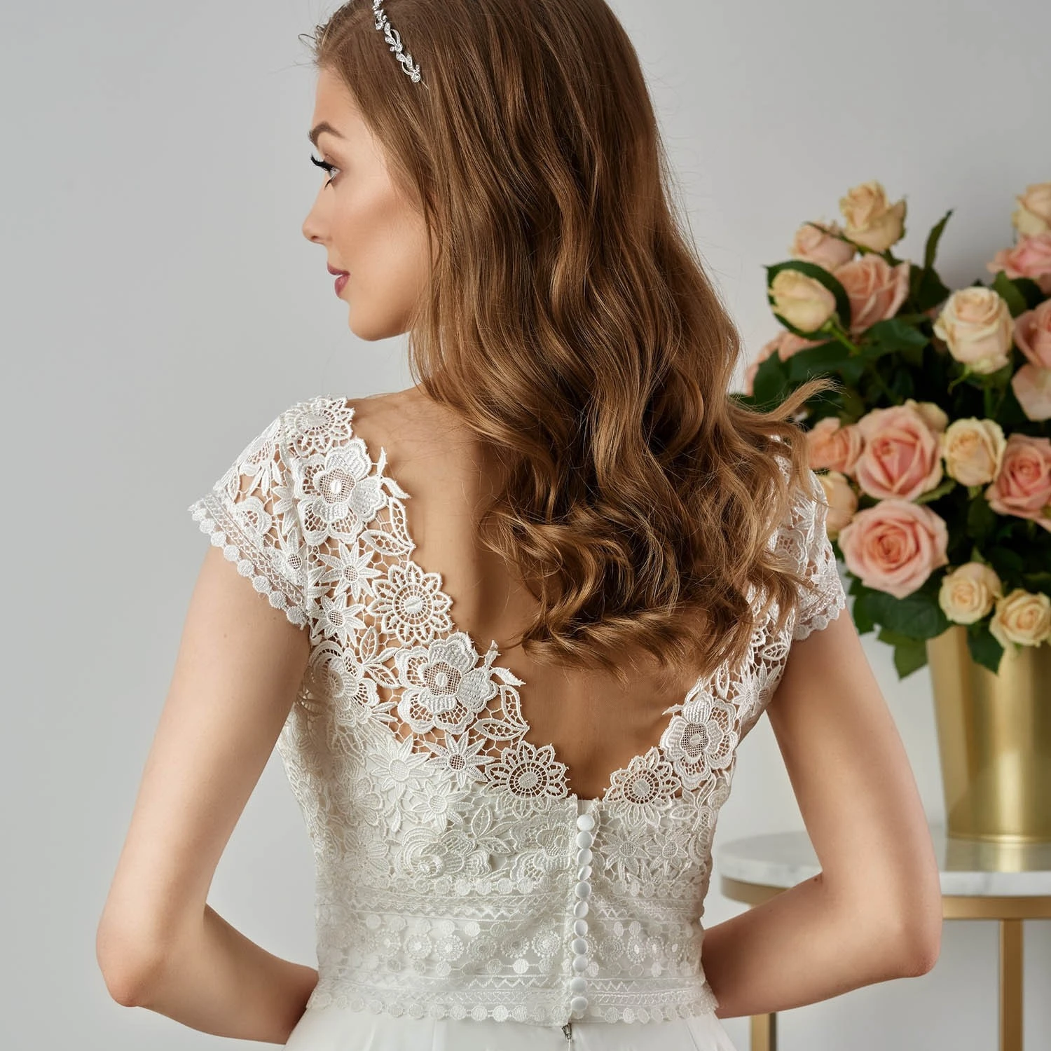 Boléro Mariée Manches Courtes Guipure Ivoire Sylvie 2 Boléro Mariée Manches Courtes Guipure Ivoire Sylvie – Image 2