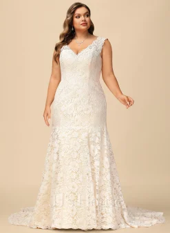 JJsHouse Forme Sirène/trompette Col V Traîne Moyenne Dentelle Robe De Mariée 18 JJsHouse Forme Sirène/trompette Col V Traîne Moyenne Dentelle Robe De Mariée -Voiles mariée soldes c19645128d8747344460379b357fc01d