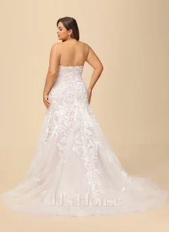 JJsHouse Forme Sirène/trompette Cache Cœur Traîne Moyenne Dentelle Tulle Robe De Mariée -Voiles mariée soldes d1232a0ad1baa54d075a5b9ebf8a6b91