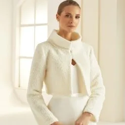 E291 - Bianco Evento – Veste Mariage Laine Manches Longues