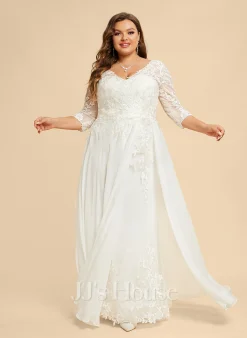 JJsHouse Robe Trapèze Col V Longueur Ras Du Sol Mousseline Dentelle Robe De Mariée 18 JJsHouse Robe Trapèze Col V Longueur Ras Du Sol Mousseline Dentelle Robe De Mariée -Voiles mariée soldes ef19178b4f178cc67eaea67a34d0d920