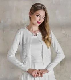 Gilet De Mariage Ivoire En Coton Avec Dentelle Babette