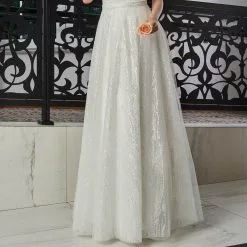 Jupe De Mariage Longue En Tulle Argenté Célia