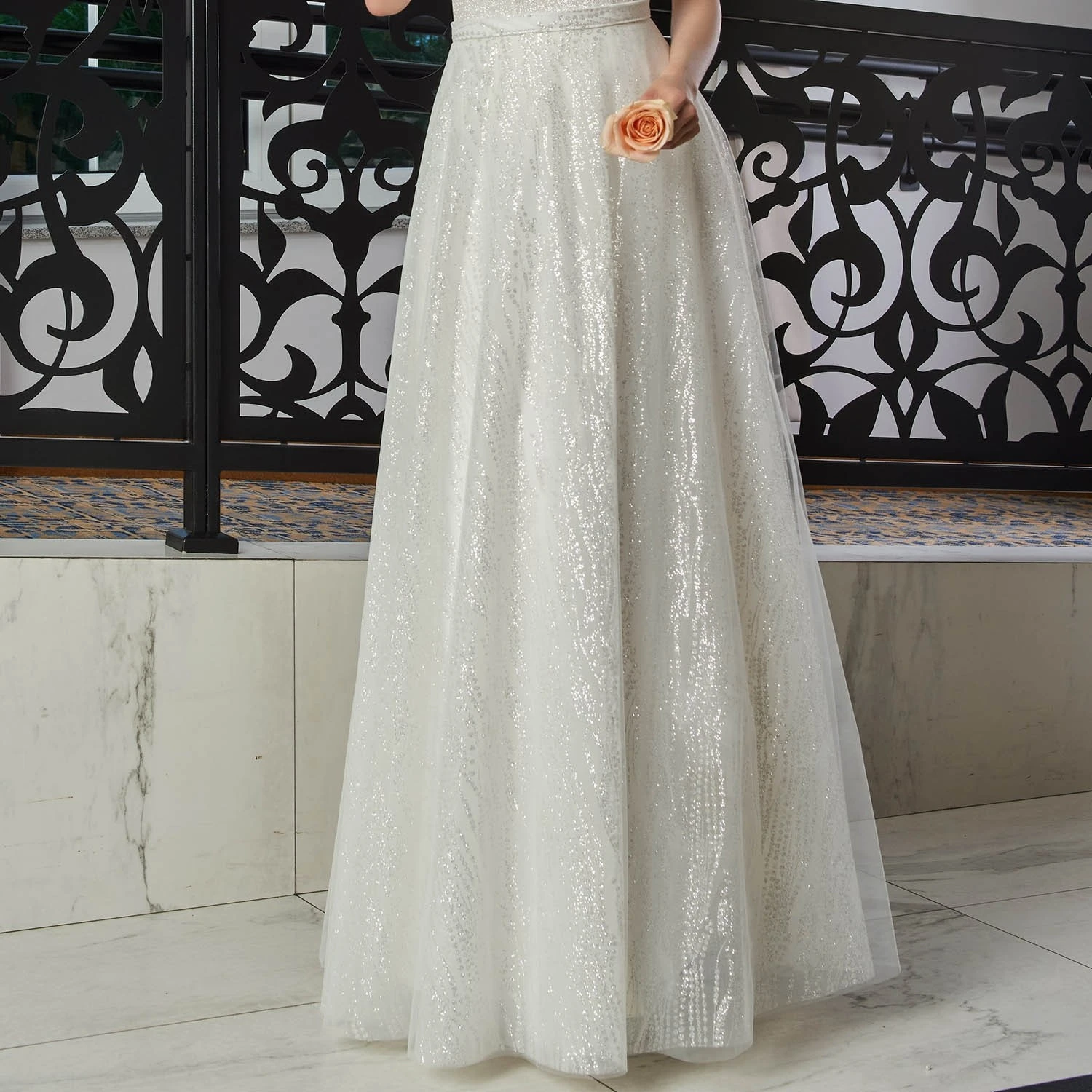 Jupe De Mariage Longue En Tulle Argenté Célia 1 Jupe De Mariage Longue En Tulle Argenté Célia