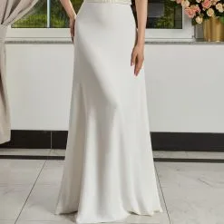 Jupe De Mariée Longue En Crêpe Ivoire Dorothée