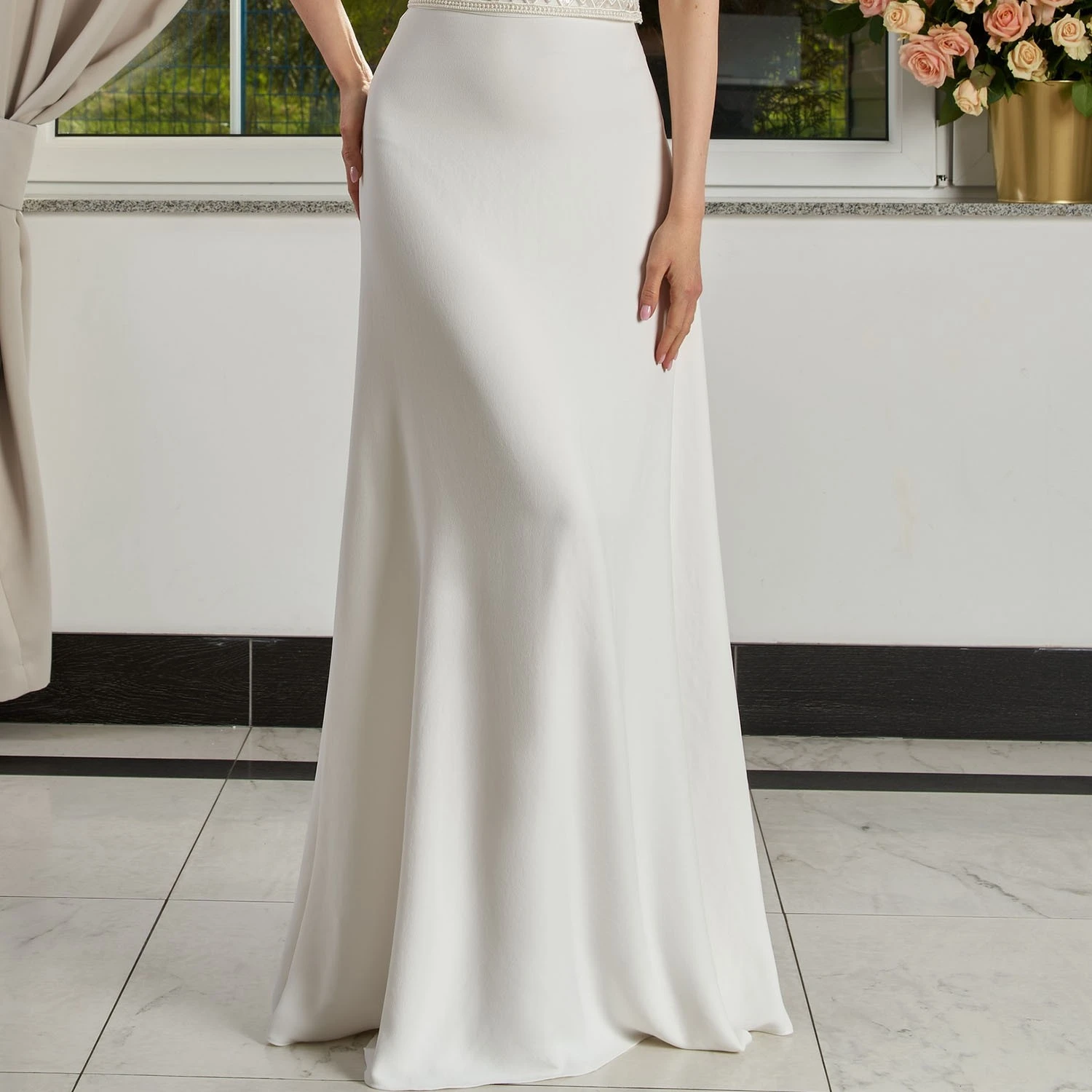 Jupe De Mariée Longue En Crêpe Ivoire Dorothée 1 Jupe De Mariée Longue En Crêpe Ivoire Dorothée