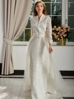 Jupe De Mariage Ivoire Longue En Dentelle Et Tulle Jasmine 8 Jupe De Mariage Ivoire Longue En Dentelle Et Tulle Jasmine -Voiles mariée soldes jupe mariage jasmine