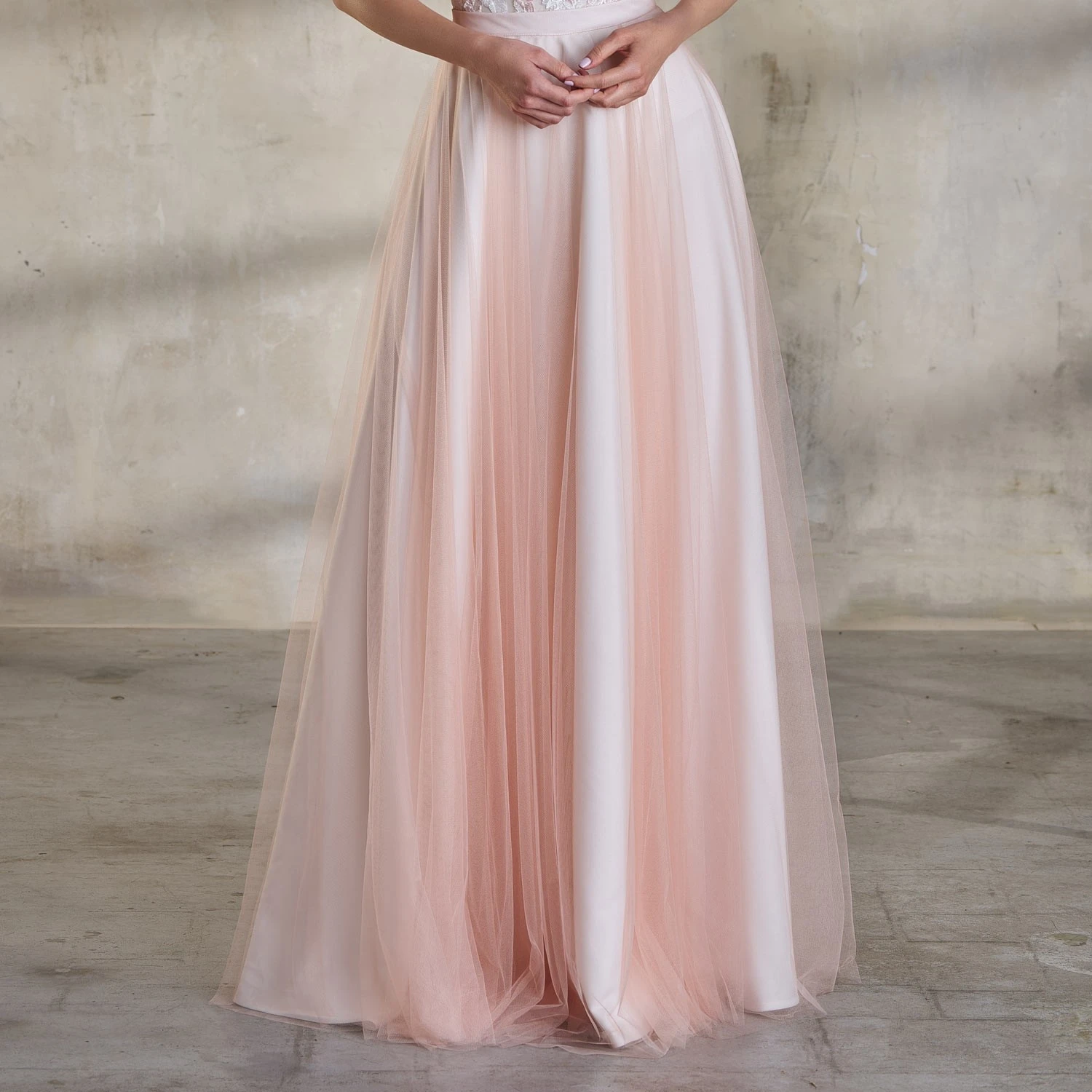 Jupe De Mariage Tulle Ivoire Et Rose Eva (longue, Mi Longue Ou Courte) 1 Jupe De Mariage Tulle Ivoire Et Rose Eva (longue, Mi Longue Ou Courte)
