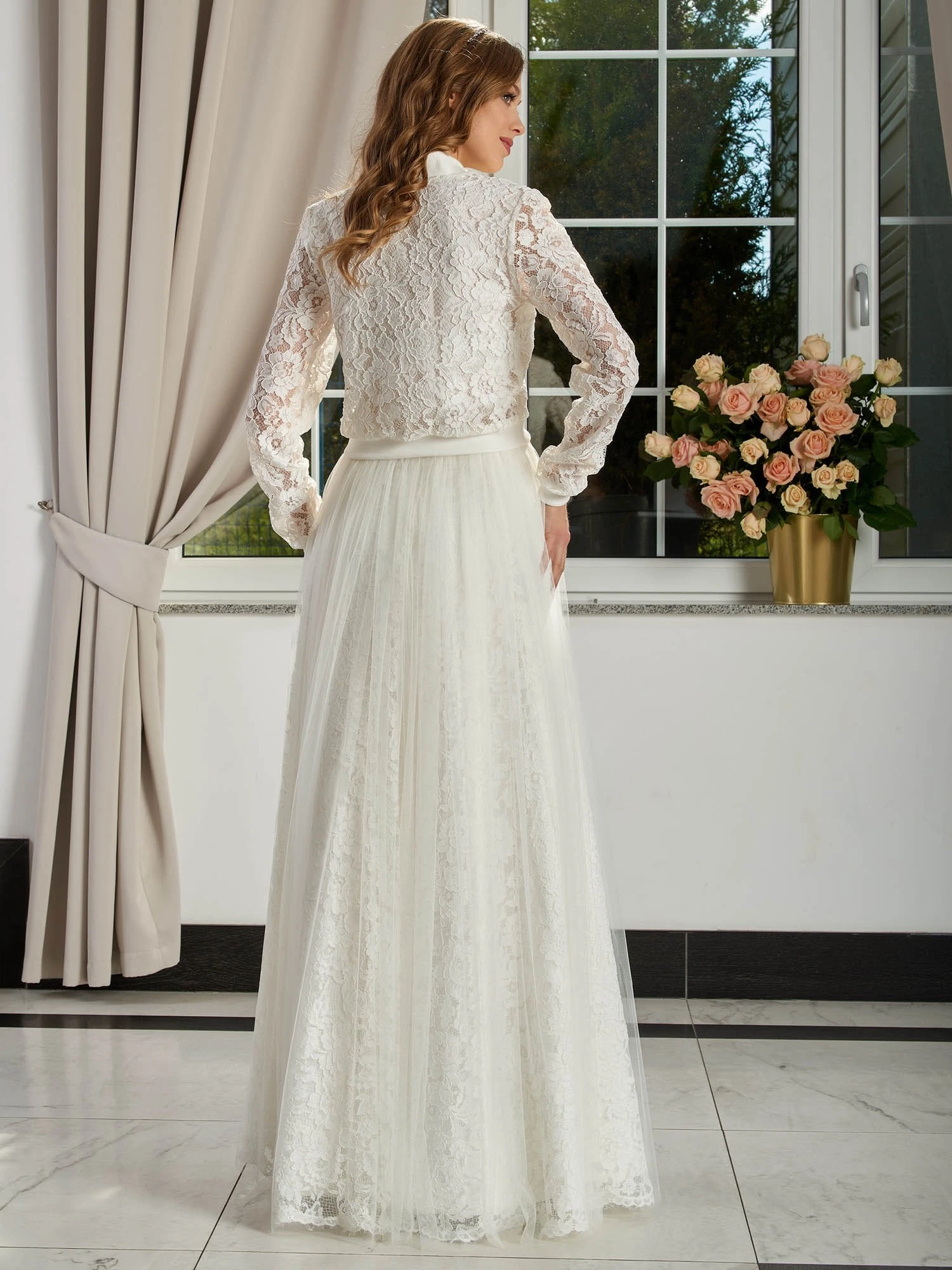 Jupe De Mariage Ivoire Longue En Dentelle Et Tulle Jasmine 5 Jupe De Mariage Ivoire Longue En Dentelle Et Tulle Jasmine – Image 5