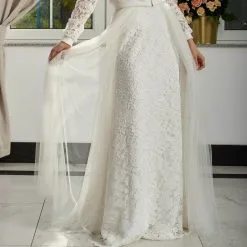 Jupe De Mariage Ivoire Longue En Dentelle Et Tulle Jasmine 6 Jupe De Mariage Ivoire Longue En Dentelle Et Tulle Jasmine -Voiles mariée soldes jupe mariee longue dentelle et tulle jasmine