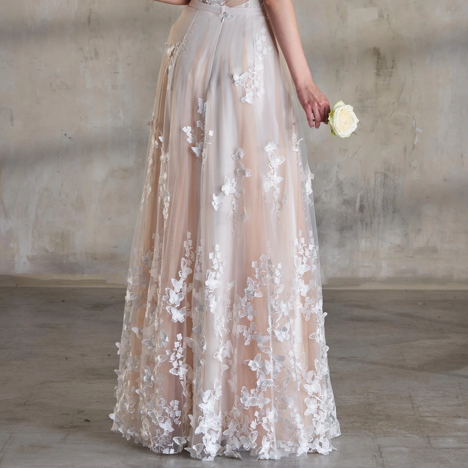 Jupe Mariée Longue Avec Papillons Gabrielle 2 Jupe Mariée Longue Avec Papillons Gabrielle – Image 2