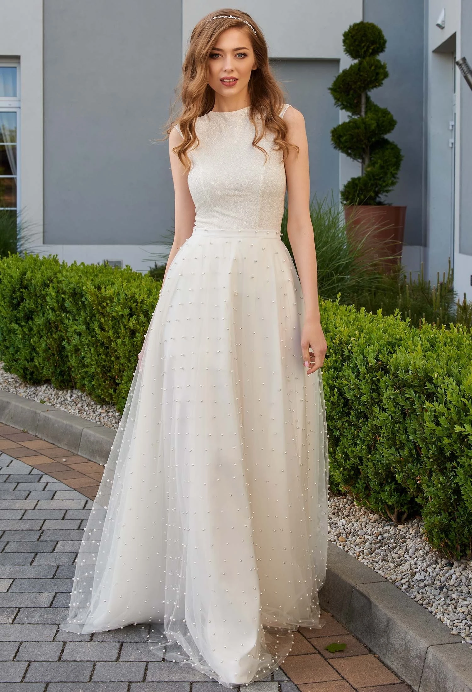 Jupe Mariée Longue à Tulle Ivoire Perlé Lana 2 Jupe Mariée Longue à Tulle Ivoire Perlé Lana – Image 2