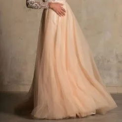 Jupe De Mariée En Tulle Beige Chloé (longue, Mi Longue Ou Courte)