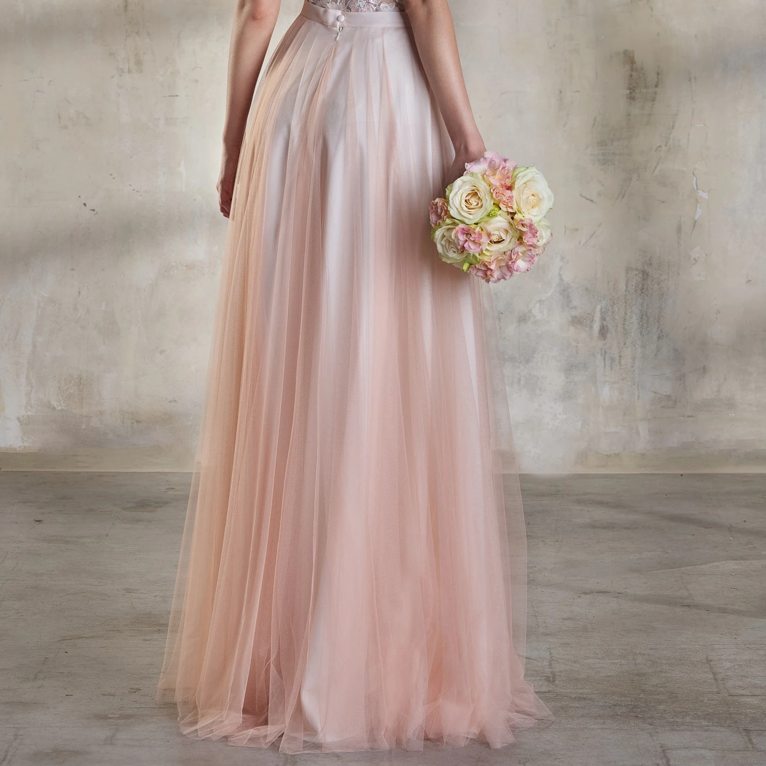 Jupe De Mariage Tulle Ivoire Et Rose Eva (longue, Mi Longue Ou Courte) 2 Jupe De Mariage Tulle Ivoire Et Rose Eva (longue, Mi Longue Ou Courte) – Image 2