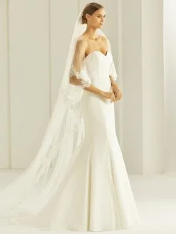 S285 - Bianco Evento Voile En Dentelle Guipure