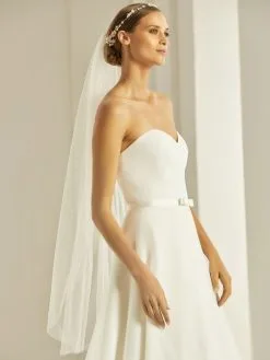 S303 - Bianco Evento Voile Mi Long Sans Bordure