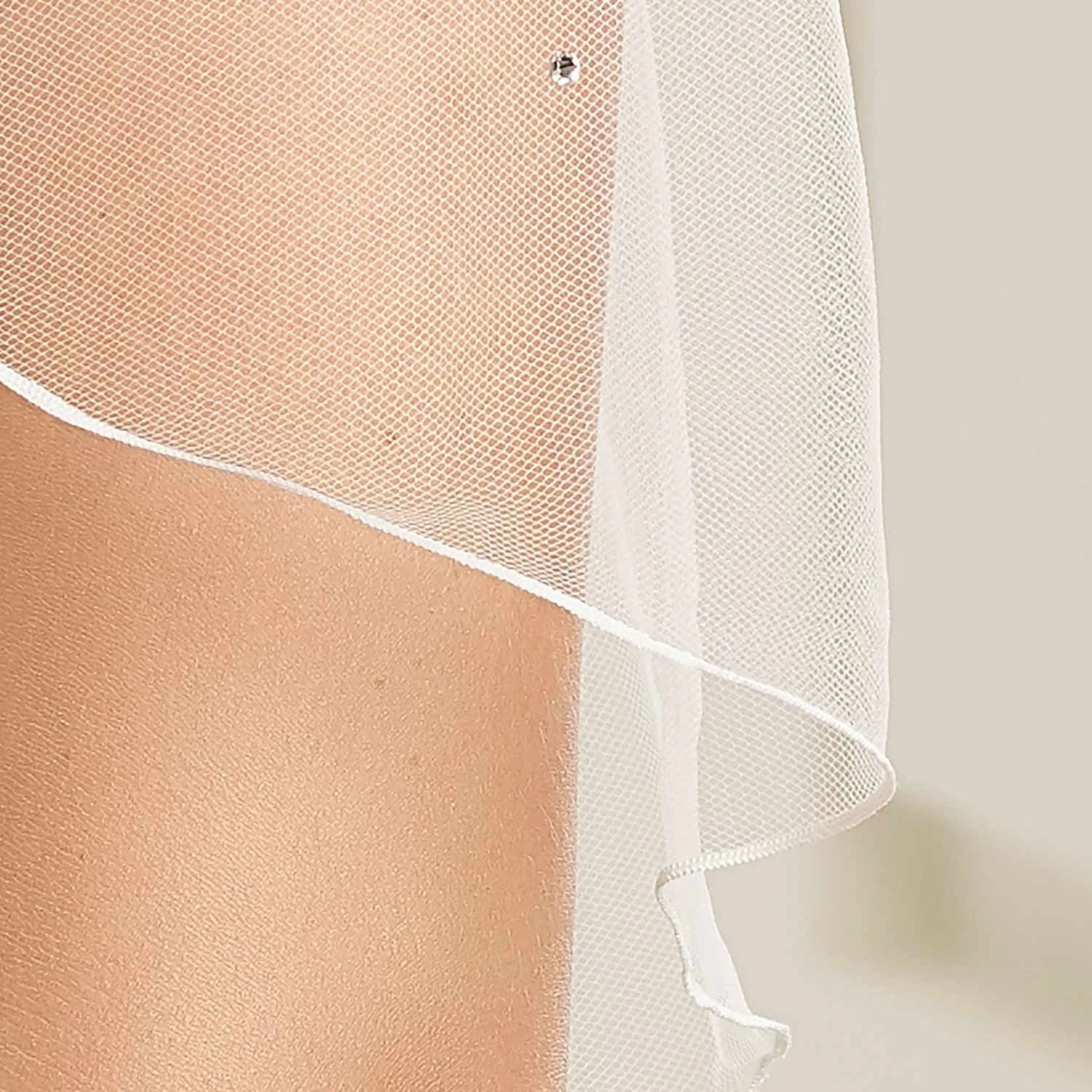 S321 - Bianco Evento Voile Long Bordure Festonnée Et 39 Strass Swarovski 2 S321 - Bianco Evento Voile Long Bordure Festonnée Et 39 Strass Swarovski – Image 2