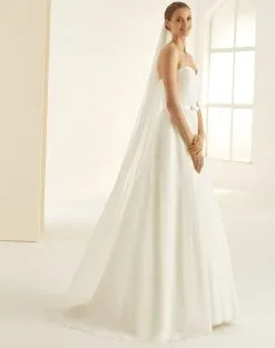 S361 - Bianco Evento Voile Tulle Pailleté Argenté