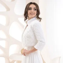 Veste Mariée Fausse Fourrure Manches 3/4 Brooke