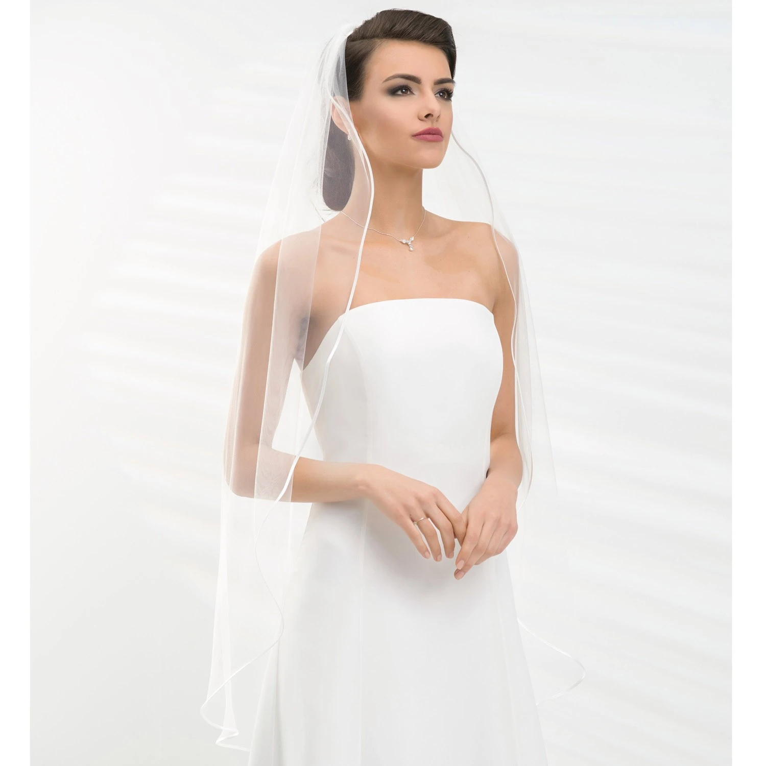 Voile Mariée Ivoire Bordure Satin Fiorella 1 Voile Mariée Ivoire Bordure Satin Fiorella