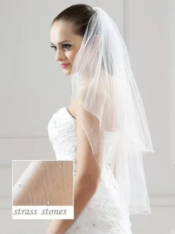 Voile De Mariée Mi Long Avec Strass Swarovski Miranda