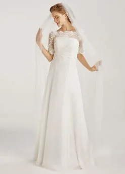 Voile Mariage Long En Tulle Ivoire Sans Bordure Mina