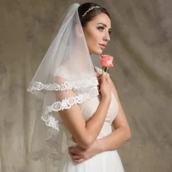 Voile Mariage à Rabat Dentelle Et Sequins Elodie