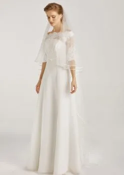 Voile Mariage Bordure Satin Et Strass Swarovski Melina