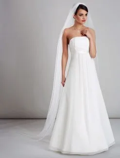 Voile De Mariée Très Long Perles Et Strass Swarovski Delfina