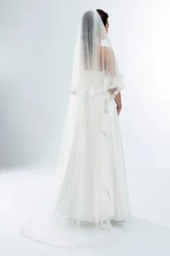 Voile De Mariage En Dentelle Et Perles De Verre Odalys